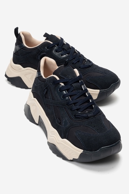 Lecce Navy Blue Suede Women's Sports Sneakers