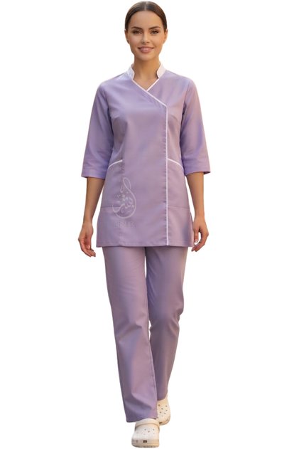 Housemaid/Baby Sitter/Khadama/Nanny Uniform Set, Top with Pockets and Trousers,COTTON