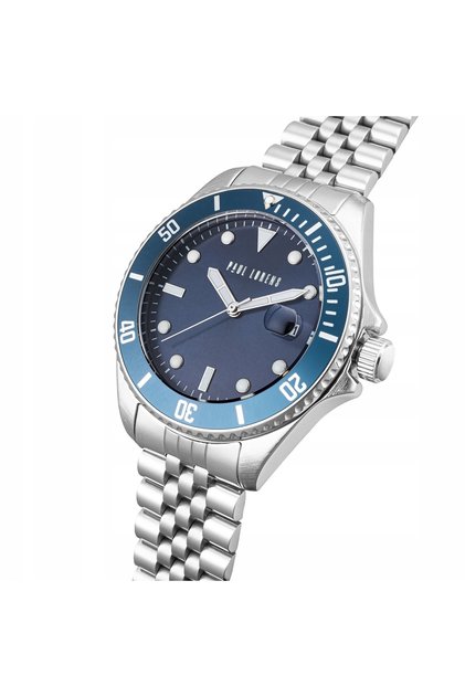 Ceas bărbătesc, brățară argintie, albastru PL13030B-6C1 + CUTIE