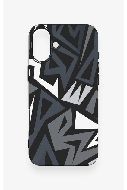 iPhone 16 Plus Compatible Geometric Block Pattern Silicone Case