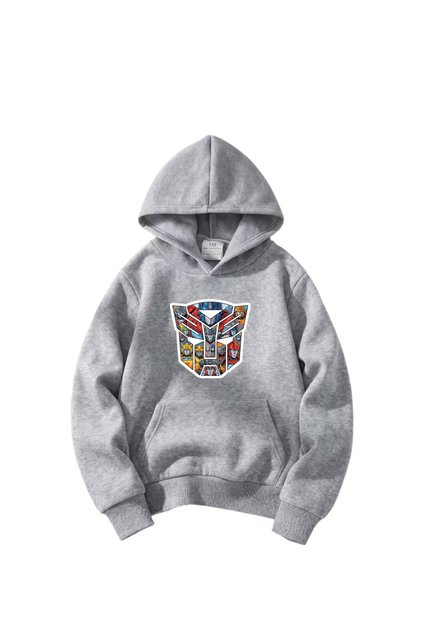 Oversize Hooded Transformers Printed Sweatshirt for Boys