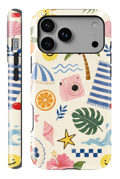 iPhone 17 Pro Max Vacotion Double Layer Full Covering Printing Glossy Protect Phone Case