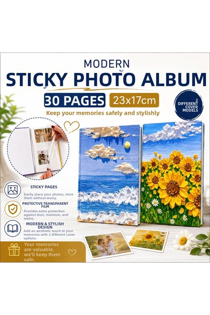 2-Pack Adhesive Album Set (2 Different Covers) 30 Sheets - 23X17Cm