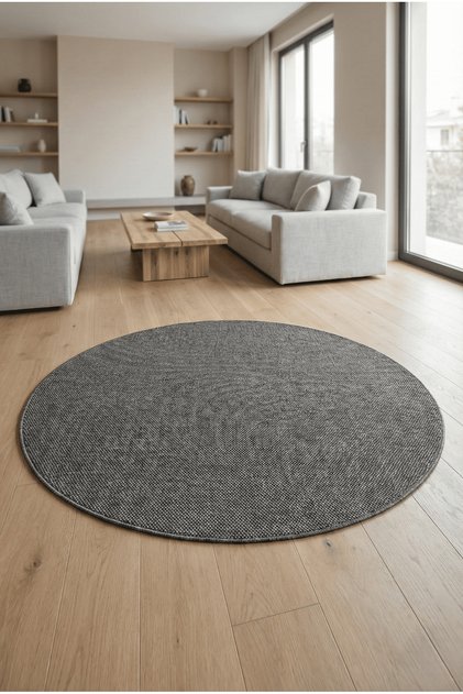 Modern Halı Sisal Bukleli Halı Gri Halı Salon Halısı Oturma Odası Halısı Yuvarlak Halı
