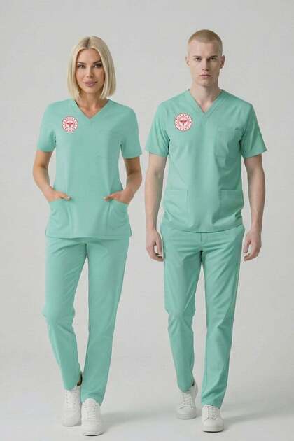 Aile Sağlığı Çalışanı Forması Likralı Scrubs Takım Unisex Bermuda Yeni Yönetmeliğe Uygun