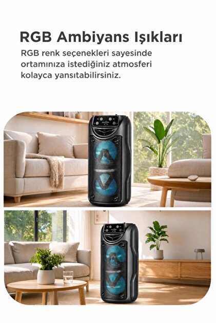 Torima Bluetooth Hoparlör Rgb Işıklı Taşınabilir Parti Speaker GTS