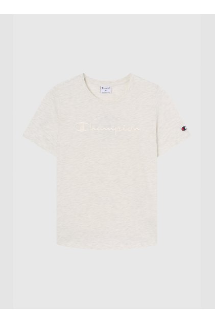 118382-EM005 SS Tee Krem Yuvarlak Slim Fit Kadın T-Shirt