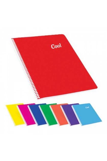 Cool 72 Yp. Çizgili A4 Plastik Kapak Spiralli Defter