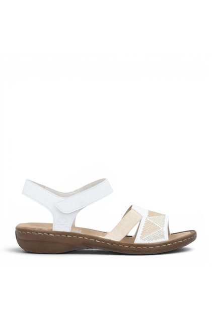 Sandale casual, damă, RIEKER, ANTISTRESS, 608C4-80 alb, piele, 37