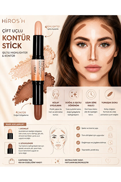 The Beauty Band Çift Taraflı Aydınlatıcı & Kontür Contour Stick 02
