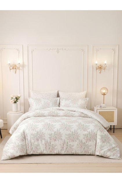 4-Pcs Printed Duvet Cover Set Queen Size 200x230cm, Brushed Microfiber Fabric (Without Filler)