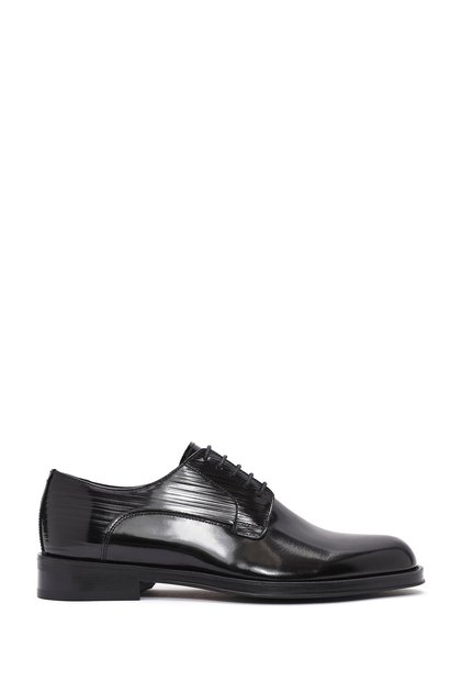 Men's Black Laced Leather Classic Shoes 25Sfd 621522