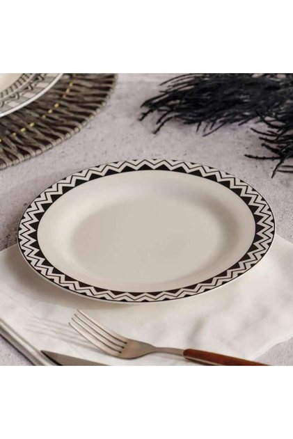 Mirage New Bone China Side Plate Dia20cm -black & White