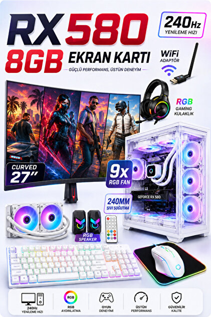 Zeiron Tsx50 Ryzen 5 3600 16GB 1TB SSD RX580 8GB Hazır Sistem