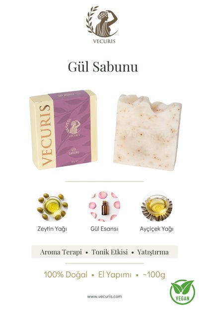 Aromatherapy Rose Soap | Rose Petals and Olive Oil | Natural Soap