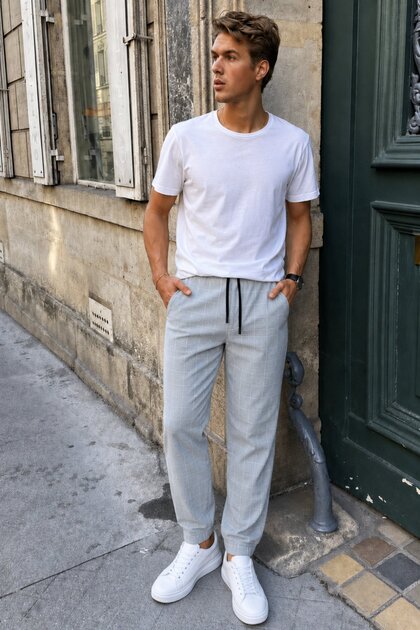 Madmext Ekoseli Gri Jogger Mad4081 - Fiyatı, Yorumları
