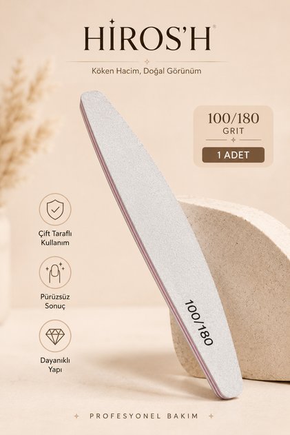Profesyonel 100/180 Grit Çift Taraflı Kağıt Törpü Bumerang