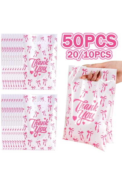 10pcs 16.5x25cm 2 10/20/50Pcs Pink Bow Gift Bag Candy Bags Birthday Party Goodie Gift Bags For Brida