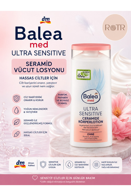 Hassas Ciltlere Özel Seramidli Nemlendirici Vücut Losyonu – 250 ml