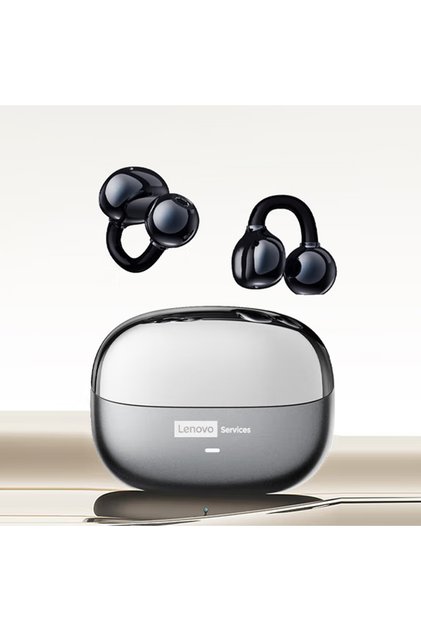Lenovo Grey Original Lenovo LE302 Bluetooth Earphones HiFi Sound Ear Clip Earbuds Sports Music Long