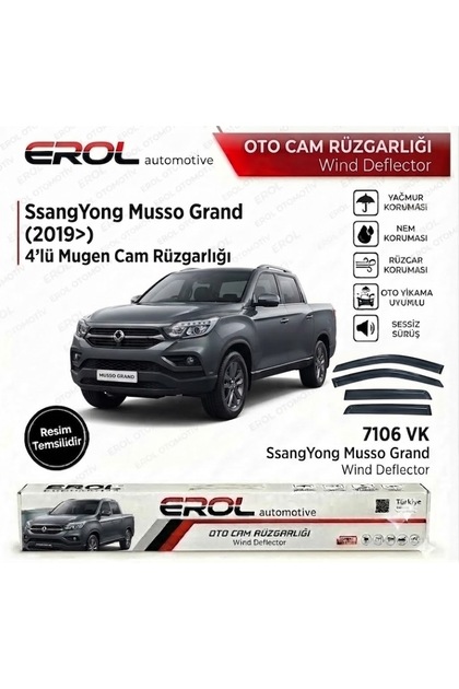 SSANGYONGMUSSO GRAND (2019>) 4'LÜ PICK UP CAM RÜZGARLIĞI