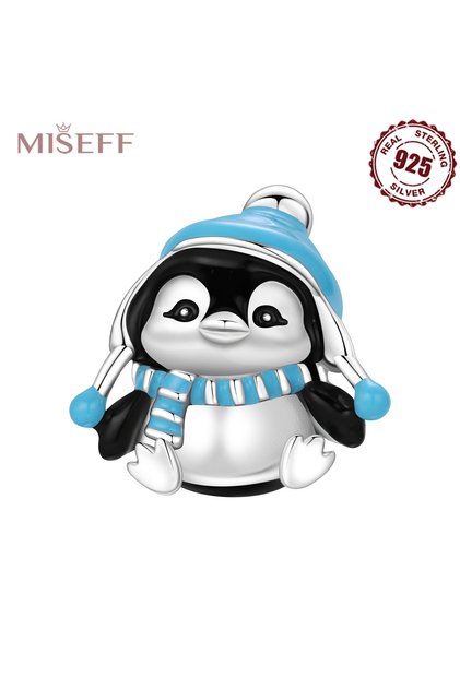 OTC1484 MISEFF S925 Sterling Silver Charm Animals Penguin Raccoon Bead Pendant Fit Original Bracelet