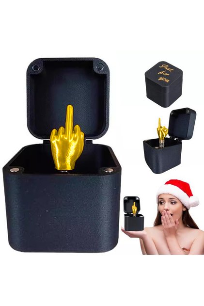 8x8x10cm Middle finger The Annoying Present with Middle Finger in A Box Gift Box with Screws Prank S
