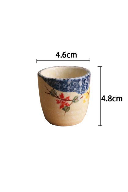50ml B-1pc 50ml Japanese-style Ceramic Antique White Wine Cup Sake Set Home Retro Coffee Cup Wine Po