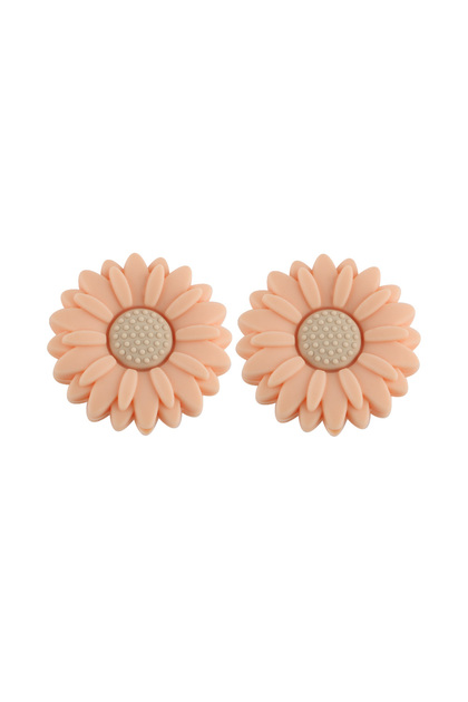 10pcs x 20mm Peach Sunrony 10pcs 20/30MM New Flower Silicone Beads For Jewelry Making DIY Daisy Focu