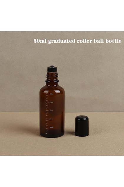 50ml 1Pcs 5ml 10ml 15ml 20ml 30ml 50ml Empty Brown Roll On Glass Bottles Roller Ball For Perfume Ess