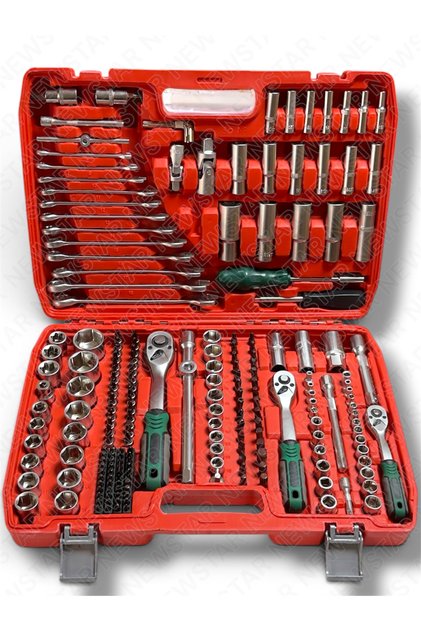 Tam Profesiyonel Germany 72 Diş Eğik Cırcır 216 Parça Lokma Takımı Oto Tamirci Tam Set 1/2-3/8-1/4