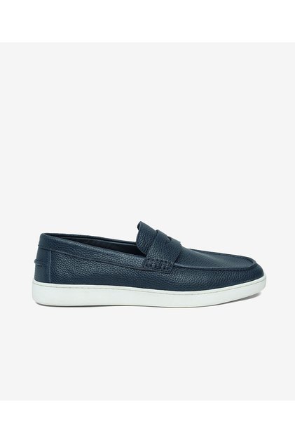 Erkek Lacivert Hakiki Deri Loafer Ayakkabı 6Y1UA64757