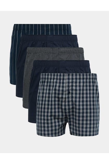 Saf Pamuklu 5'li Dokuma Boxer Seti