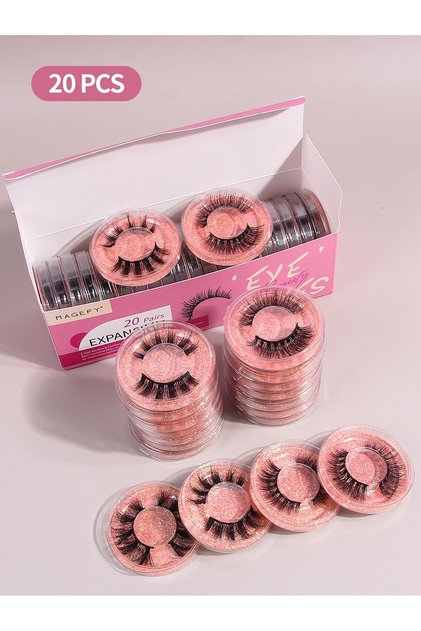 MIX 7613-3 MAGEFY 20 Pairs False Eyelashes Mixed Style Curling Natural Reusable Portable Individual