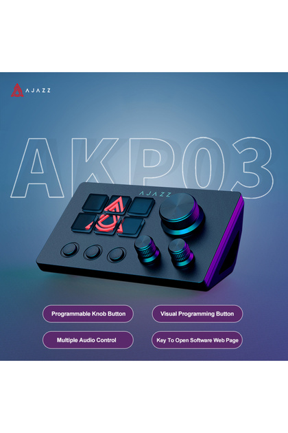 Black AKP03E/153E Desktop Helper Desk Console Panel Controller Programmable Macro Custom Butto