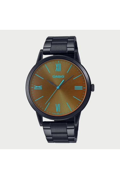Men's Black Analog Stainless Steel Strap Watch - MTP-E600B-1BDF