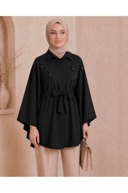 معطف بزهور وأزرار
