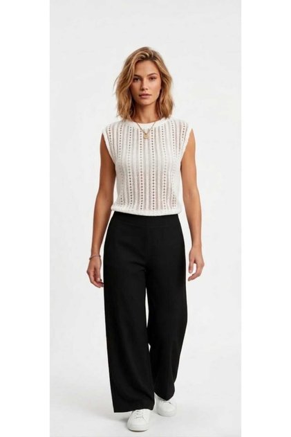 Cotton Women's Openwork Basic Summer Knitwear Blouse, Loose, Comfortable and Stylish Sweater Top