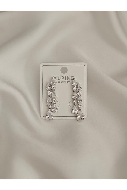 Women's Tarnish-Resistant Xuping Silver Stone-Studded Evening Dress Earrings