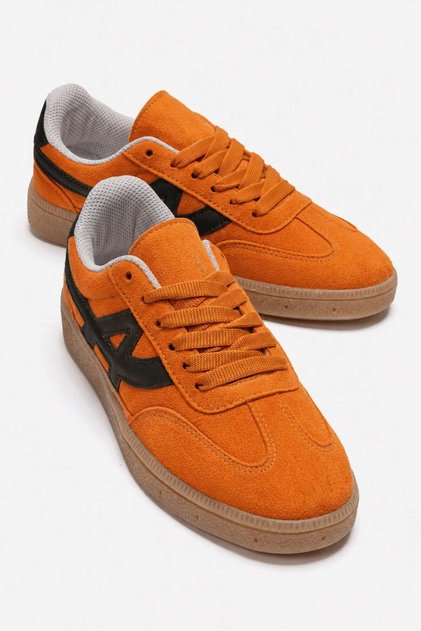 Women's Double-Faced A-Li Skin Sports Shoes Orange Black