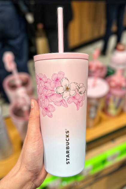 Starbucks Sakura Serisi Paslanmaz Çelik Pipetli Soğuk İçecek
