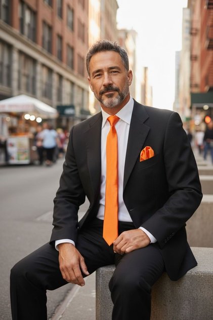 Men's Solid Color Tie And Handkerchief Set Men's Necktie