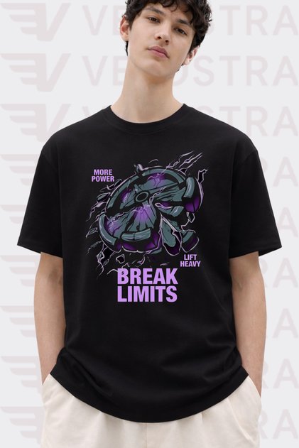 Men's Athlete Large Size Break Limits Printed Special Design Oversize Comfortable Daily Use Combed Cotton T-Shirt