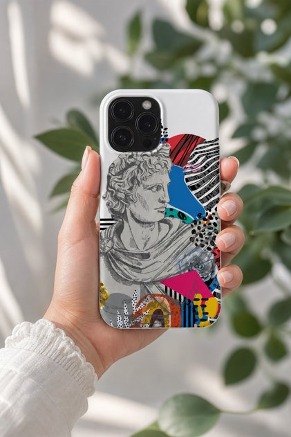 iPhone 11 Pro Max Compatible Launch Silicone Modern Drawing Shock Absorbing Case White