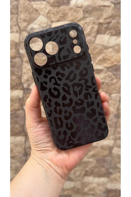 iPhone 17 Pro Compatible Leopard Pattern Silicone Shock-Absorbing Classic Protective Rubber Case