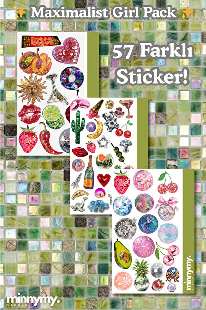 Maximalist Girl Collection Sticker, Çıkartma, Ajanda, Günlük, Planlayıcı, Bullet Journal , Scrapbook, Pinterest