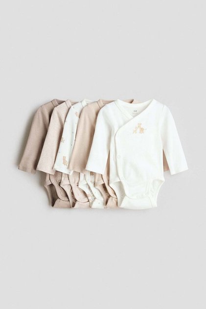 5-pack wrapover bodysuits