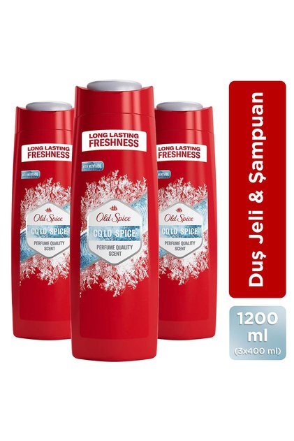 Cold Spice Erkek Duş Jeli ve Şampuan 3'ü 1 Arada Vücut Saç Yüz 400 ml x3