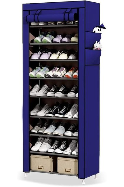 10 Tiers Shoe Rack Storage Box for 27 Pairs, Foldable, Portable Cabinet 158x60x30cm