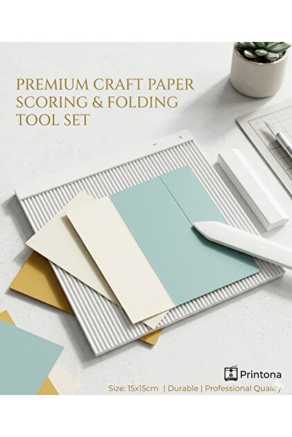 15x15 cm Kağıt ve Karton Katlama Aparatı Kırım Tahtası - Hobi Zarf Davetiye Yapımı